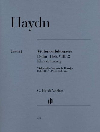Konzert D-Dur Hob.VIIb:2 f�r Violoncello und Orchester Klavierauszug mit Solostimme