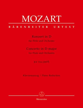 Konzert D-Dur KV314 f�r Fl�te und Orchester f�r Fl�te und Klavier