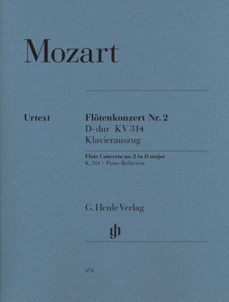Konzert D-Dur KV314 f�r Fl�te und Orchester f�r Fl�te und Klavier