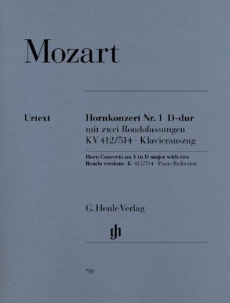 Konzert D-Dur Nr.1 KV412 f�r Horn und Orchester f�r Horn und Klavier (mit Stimmen f�r Horn in F und D)