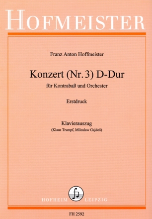 Konzert D-Dur Nr.3 f�r Kontraba� und Orchester f�r Kontraba� und Klavier