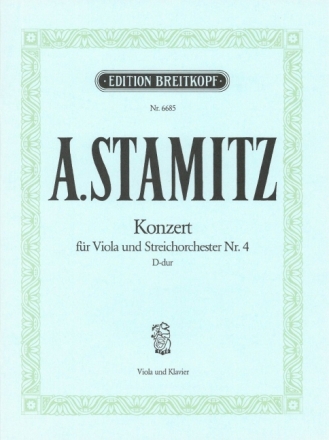Konzert D-Dur Nr.4 f�r Viola und Orchester f�r Viola und Klavier