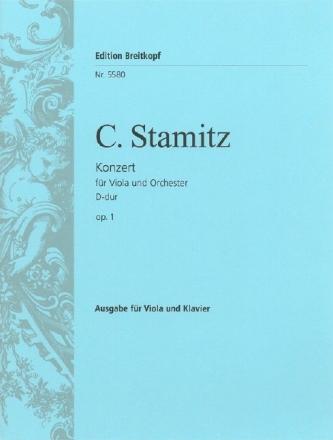 Konzert D-Dur op.1 f�r Viola und Orchester f�r Viola und Klavier