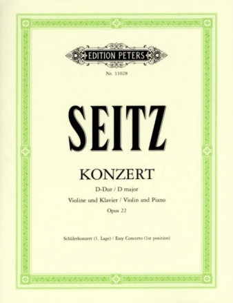 Konzert D-Dur op.22 f�r Violine und Orchester f�r Violine  und Klavier