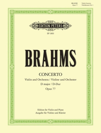 Konzert D-Dur op.77 f�r Violine und Orchester f�r Violine und Klavier