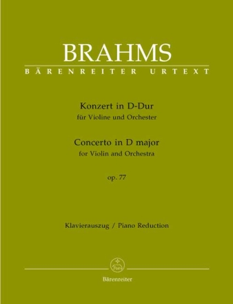 Konzert D-Dur op.77 f�r Violine und Orchester f�r Violine und Klavier