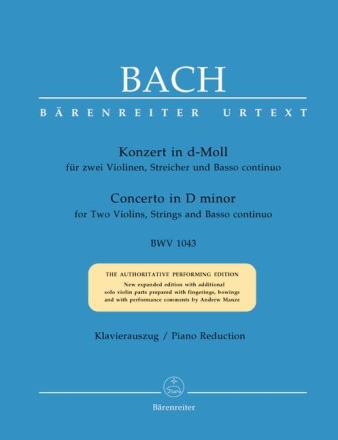 Konzert d-Moll BWV1043 f�r 2 Violinen, Streicher und Bc f�r 2 Violinen und Klavier