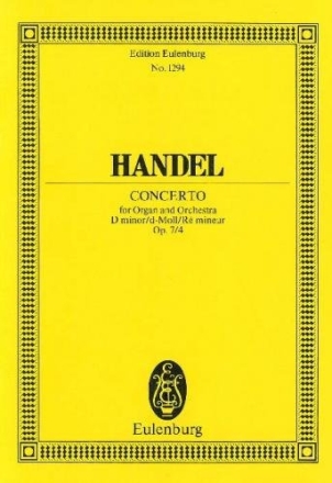 Konzert d-Moll op.7,4 f�r Orgel und Orchester Studienpartitur