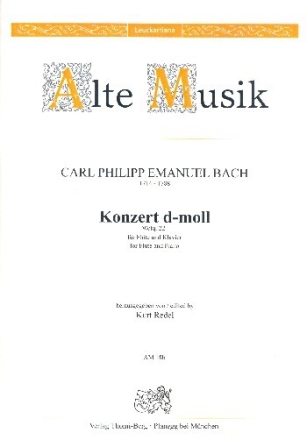 Konzert d-Moll Wq22 f�r Fl�te und Streichorchester f�r Fl�te und Klavier