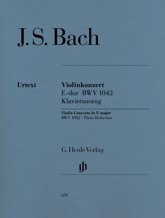 Konzert E-Dur BWV1042 f�r Violine und Orchester f�r Violine und Klavier