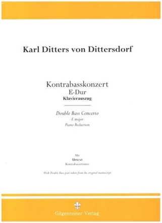 Konzert E-Dur f�r Kontrabass und Orchester Klavierauszug