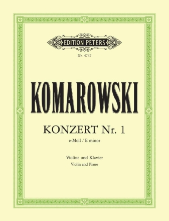 Konzert e-Moll Nr.1 f�r Violine und Orchester f�r Violine und Klavier