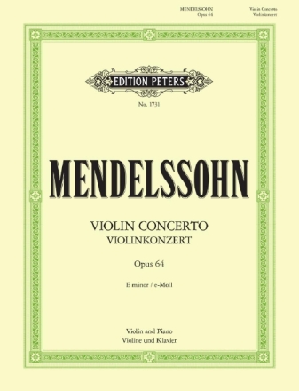 Konzert e-Moll op.64 f�r Violine und Orchester f�r Violine und Klavier
