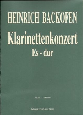 Konzert Es-Dur f�r Klarinette und Orchester Partitur und Solostimme