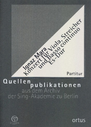 Konzert Es-Dur f�r Viola, Streicher und Bc Partitur