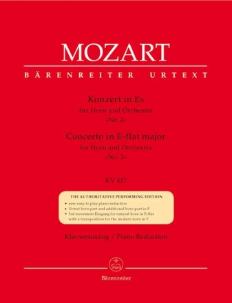 Konzert Es-Dur Nr.2 KV417 f�r Horn und Orchester f�r Horn und Klavier