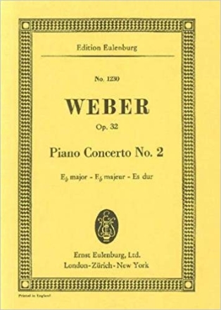 Konzert Es-Dur Nr.2 op.32 f�r Klavier und Orchester Studienpartitur