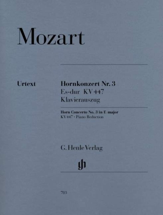 Konzert Es-Dur Nr.3 KV447 f�r Horn und Orchester f�r Horn und Klavier (mit Stimmen f�r Horn in F und Es)