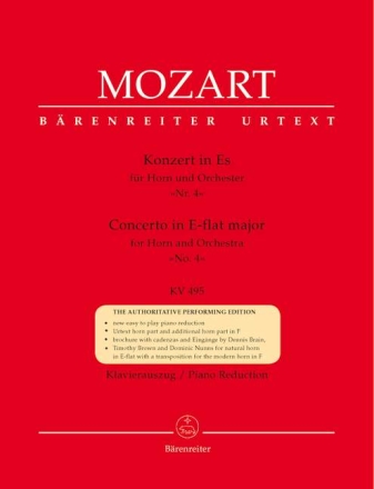 Konzert Es-Dur Nr.4 KV495 f�r Horn und Orchester f�r Horn und Klavier