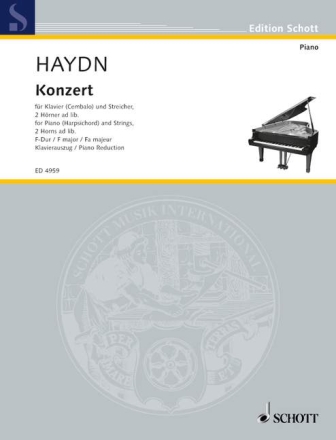Konzert F-Dur Hob. XVIII: 3 f�r Klavier (Cembalo) und Streicher, 2 H�rner ad libitum Klavierauszug - f�r 2 Klaviere