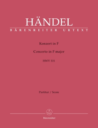 Konzert F-Dur HWV331 f�r Orchester Partitur