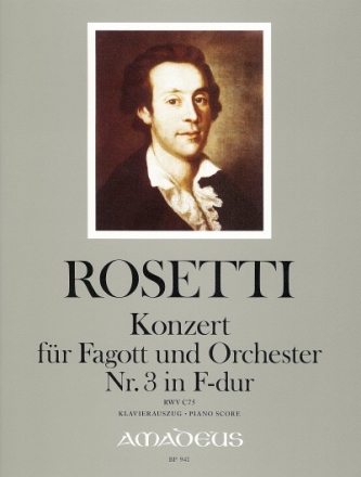 Konzert F-Dur Nr.3 RWVC75 f�r Fagott und Orchester f�r Fagott und Klavier