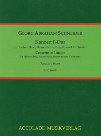Konzert F-Dur op.83, 85, 87, 90 f�r Fl�te (Oboe, Bassetthorn, Fagott) und Orchester Partitur