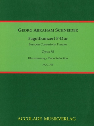 Konzert F-Dur op.85 f�r Fagott und Orchester Klavierauszug