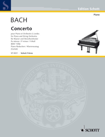 Konzert f-Moll BWV 1056 f�r Klavier und Streichorchester Klavierauszug f�r 2 Klaviere