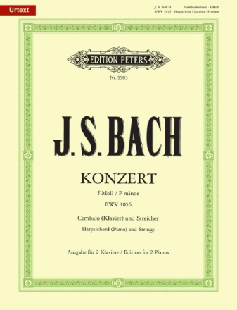 Konzert f-Moll BWV1056 f�r Cembalo und Streichorchester f�r Cembalo und Klavier