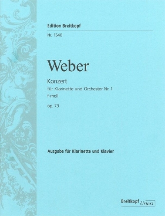Konzert f-Moll Nr.1 op.73 f�r Klarinette und Orchester f�r Klarinette und Klavier