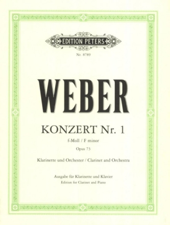 Konzert f-Moll Nr.1 op.73 f�r Klarinette und Orchester f�r Klarinette und Klavier