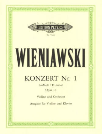 Konzert fis-Moll Nr.1 op.14 f�r Violine und Orchester f�r Violine und Klavier