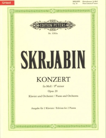 Konzert fis-Moll op.20 f�r Klavier und Orchester f�r 2 Klaviere Spielpartitur