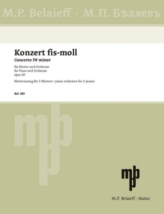 Konzert fis-Moll op.20 f�r Klavier und Orchester f�r 2 Klaviere