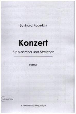 Konzert f�r Marimba und Streicher Studienpartitur