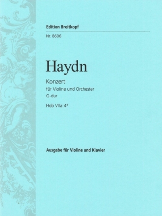 Konzert G-Dur Hob.VIIa:4 f�r Violine und Orchester f�r Violine und Klavier