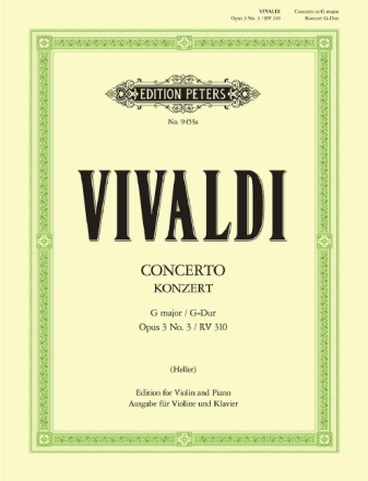 Konzert G-Dur op.3,3 RV310 f�r Violine, Streicher und Bc f�r Violine und Klavier