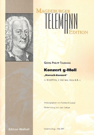 Konzert g-Moll f�r Blockfl�te, 2 Violinen, Viola und Bc f�r Blockfl�te und Klavier