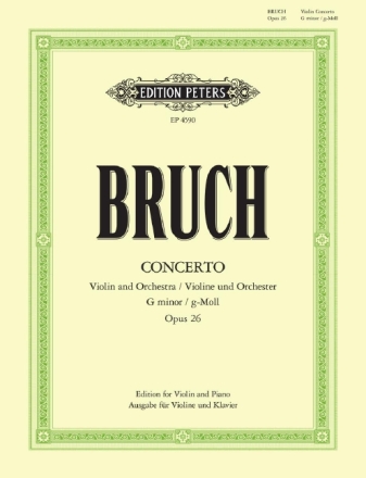 Konzert g-Moll op.26 f�r Violine und Orchester f�r Violine und Klavier
