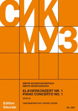 Konzert Nr.1 op.35 f�r Klavier und Orchester Studienpartitur