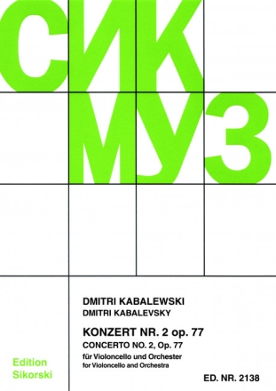 Konzert Nr.2 op.77 f�r Violoncello und Orchester f�r Violoncello und Klavier
