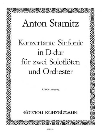 Konzertante Sinfonie D-Dur f�r 2 Fl�ten und Orchester f�r 2 Fl�ten und Klavier Klavierauszug