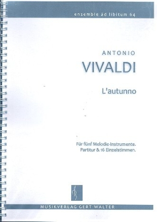 L'autunno op.8,3 RV293 f�r flexibles Ensemble Partitur und Stimmen