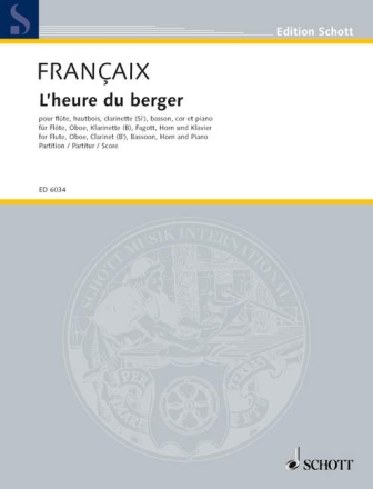 L'heure du berger f�r 5 Bl�ser und Klavier Partitur