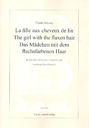 La fille aux cheveux de lin f�r Fl�te, Oboe, Klarinette, Horn und Fagott Partitur und Stimmen