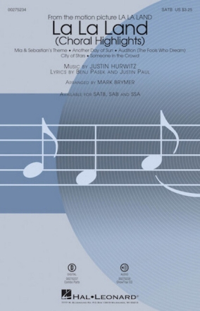 La La Land for mixed choir and piano choral score