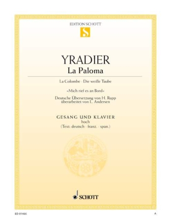 La Paloma D-Dur f�r hohe Singstimme und Klavier