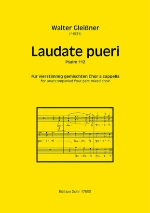 Laudate pueri f�r gem Chor a cappella Partitur