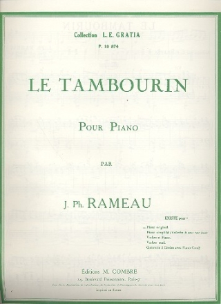 Le tambourin pour piano